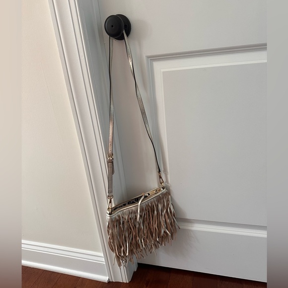 Rebecca Minkoff champagne leather fringe crossbody - Picture 3 of 3